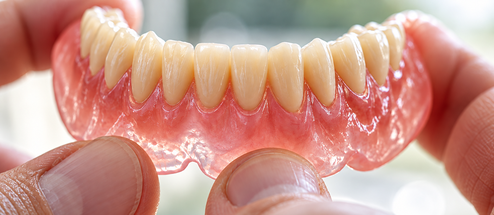 Removable dentures used to replace missing teeth
